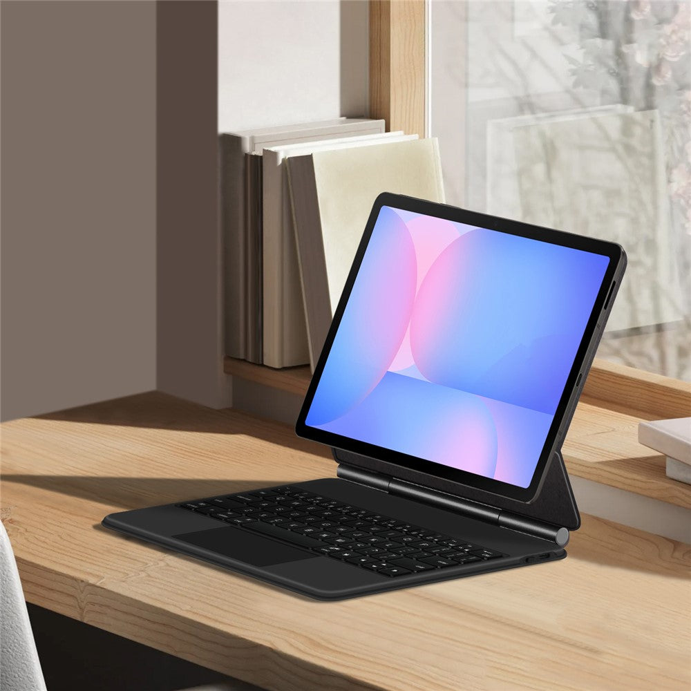 Til Samsung Galaxy Tab S10 FE / S10 Lite / S9 / S8 / S7 FE Magnetisk Flydende Bluetooth-kompatibelt Tastatur (Engelsk) + Tabletcover i Læder