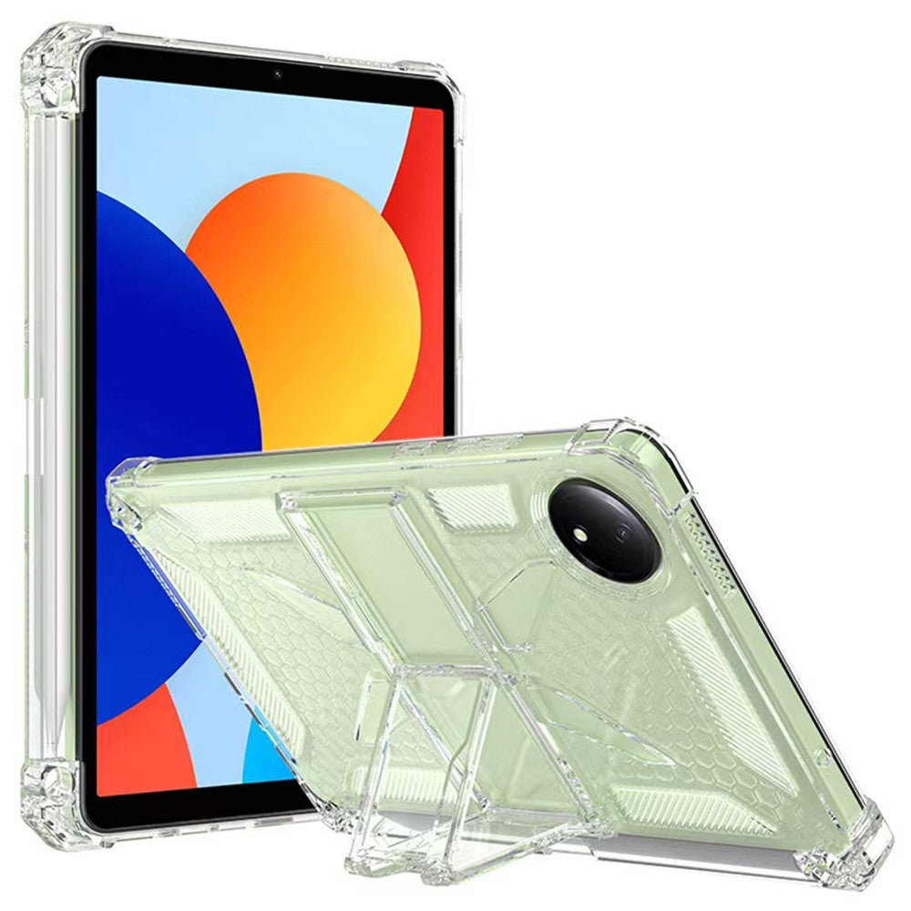 For Xiaomi Redmi Pad SE 4G 8.7 inch Clear Case Kickstand Shockproof TPU + PC Tablet Cover with Pen Slot