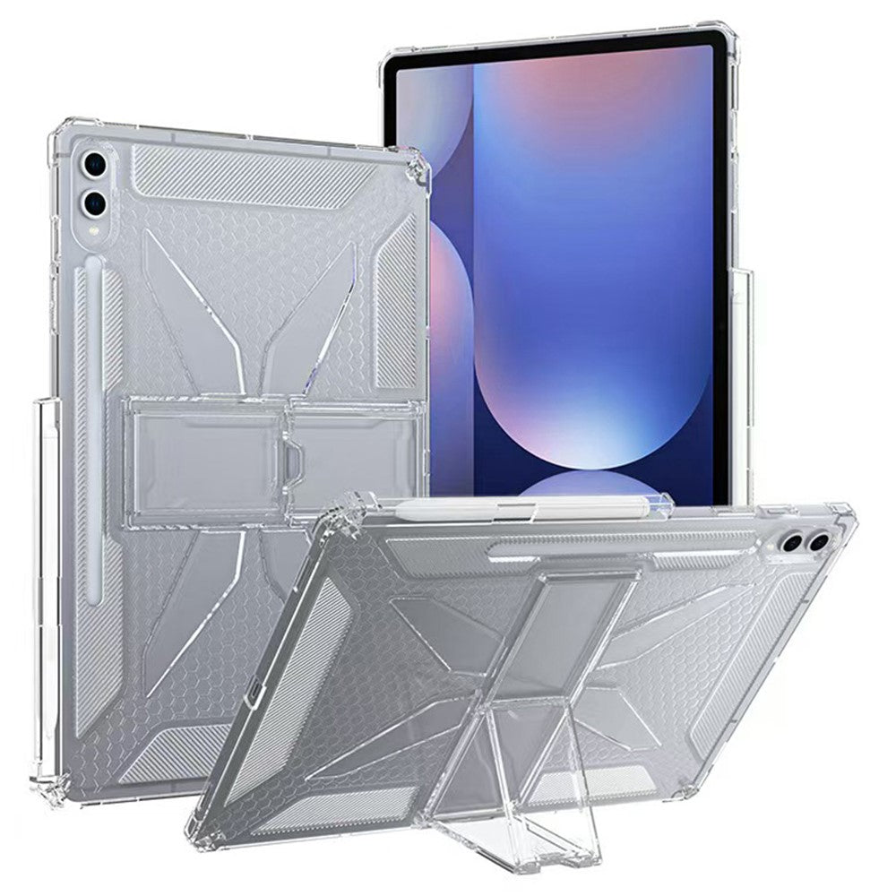 Til Samsung Galaxy Tab S9 FE+ Klar etui Stødsikkert TPU + PC cover med penholder