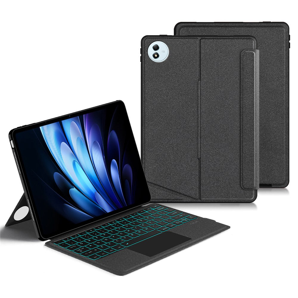 For vivo Pad5 Pro Leather Case + Bluetooth-Compatible Keyboard with Backlight Trackpad