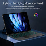 For vivo Pad5 Pro Leather Case + Bluetooth-Compatible Keyboard with Backlight Trackpad