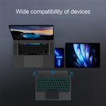 For vivo Pad5 Pro Leather Case + Bluetooth-Compatible Keyboard with Backlight Trackpad