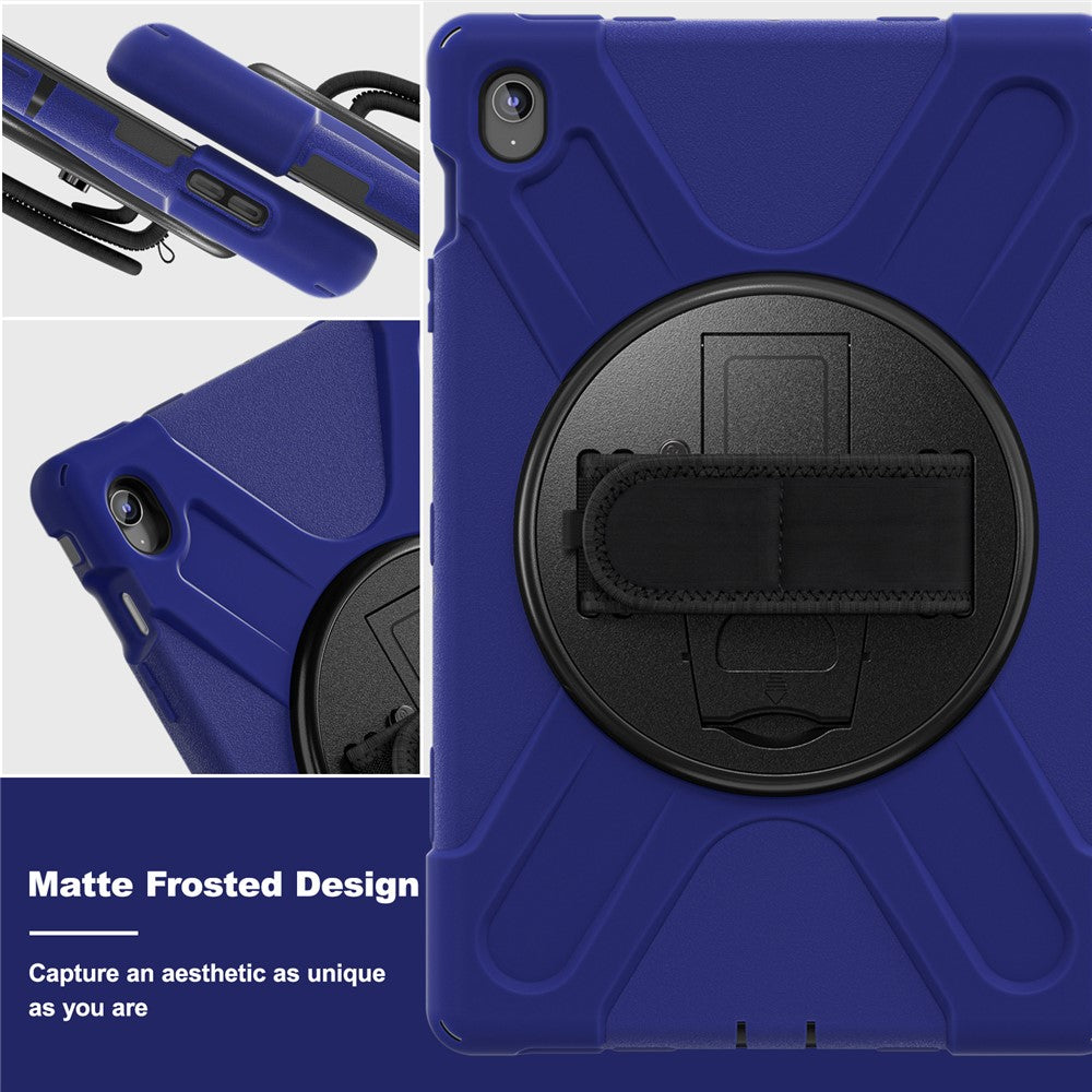 Til Samsung Galaxy Tab S10 FE+ SM-X620 / SM-X626B etui Roterbar støttefod PC+silikone håndrem tabletcover