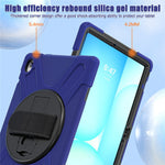 Til Samsung Galaxy Tab S10 FE+ SM-X620 / SM-X626B etui Roterbar støttefod PC+silikone håndrem tabletcover