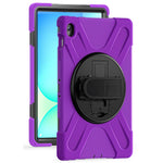 Til Samsung Galaxy Tab S10 FE+ SM-X620 / SM-X626B etui Roterbar støttefod PC+silikone håndrem tabletcover