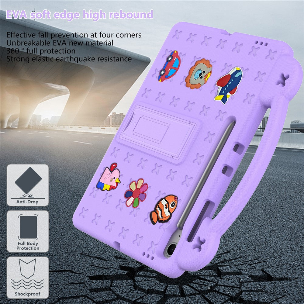 Til Samsung Galaxy Tab S10 FE+ Cover Børne Tegneserie Mønstre Håndgreb Kickstand Tablet EVA Cover