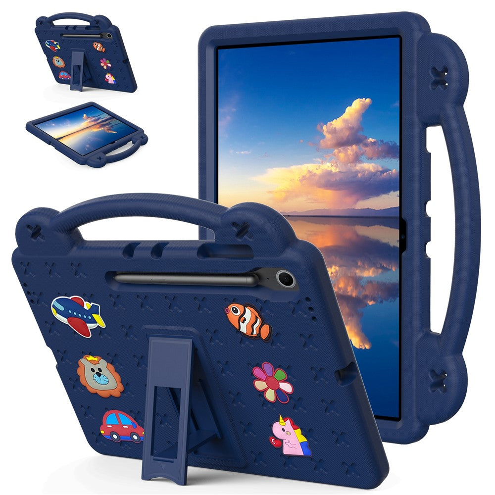 Til Samsung Galaxy Tab S10 FE+ Cover Børne Tegneserie Mønstre Håndgreb Kickstand Tablet EVA Cover