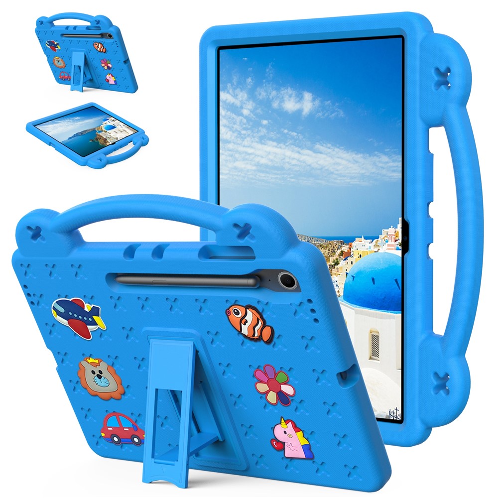 Til Samsung Galaxy Tab S10 FE+ Cover Børne Tegneserie Mønstre Håndgreb Kickstand Tablet EVA Cover