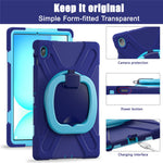 Tabletcover til Samsung Galaxy Tab S10 FE+ SM-X620 / SM-X626B TPU + PC + silikonecover støttefod håndtag greb