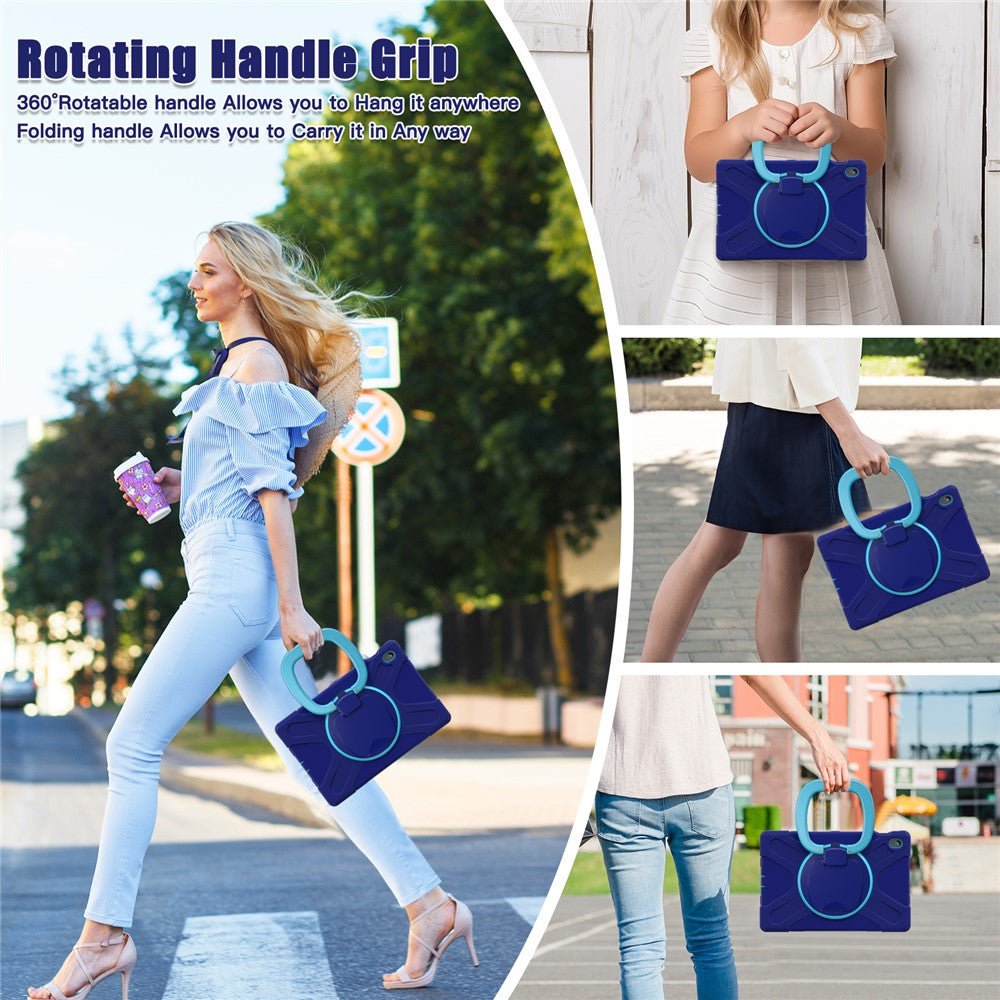 Tablet Case with Shoulder Strap for Samsung Galaxy Tab S10 FE+ SM-X620 / SM-X626B TPU + PC + Silicone Kickstand Cover