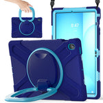 Tablet Case with Shoulder Strap for Samsung Galaxy Tab S10 FE+ SM-X620 / SM-X626B TPU + PC + Silicone Kickstand Cover