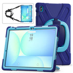 Tablet Case with Shoulder Strap for Samsung Galaxy Tab S10 FE+ SM-X620 / SM-X626B TPU + PC + Silicone Kickstand Cover