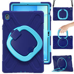 Tablet Case with Shoulder Strap for Samsung Galaxy Tab S10 FE+ SM-X620 / SM-X626B TPU + PC + Silicone Kickstand Cover
