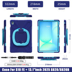 Tablet Case with Shoulder Strap for Samsung Galaxy Tab S10 FE+ SM-X620 / SM-X626B TPU + PC + Silicone Kickstand Cover