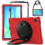 Tablet Case with Shoulder Strap for Samsung Galaxy Tab S10 FE+ SM-X620 / SM-X626B TPU + PC + Silicone Kickstand Cover
