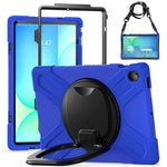 Tablet Case with Shoulder Strap for Samsung Galaxy Tab S10 FE+ SM-X620 / SM-X626B TPU + PC + Silicone Kickstand Cover