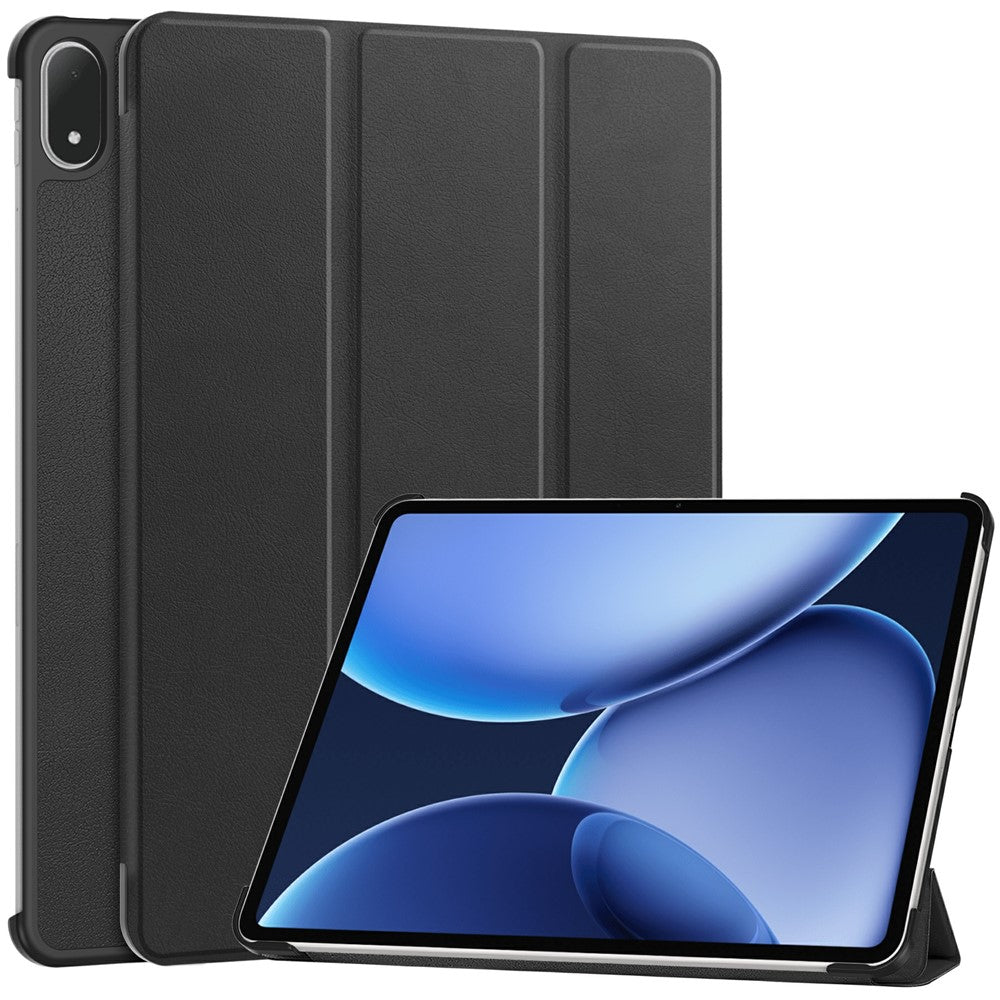 Oppo Pad 4 Pro / OnePlus Pad 3 / Pad 2 Pro-skal, fallskyddande läder, stativ, surfplatta