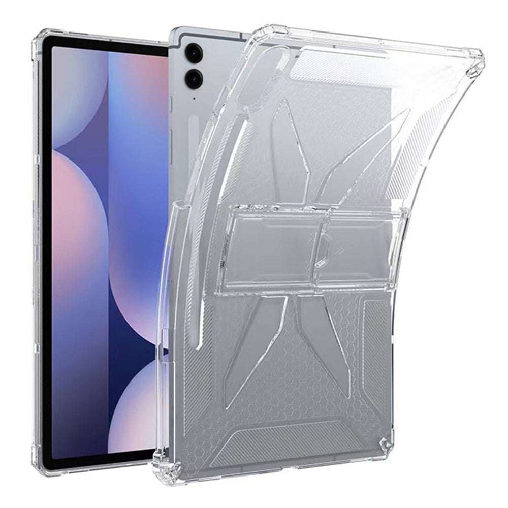 For Samsung Galaxy Tab S10 FE  /  S9 FE Clear Case Kickstand Shockproof TPU + PC Tablet Cover with Pen Slot
