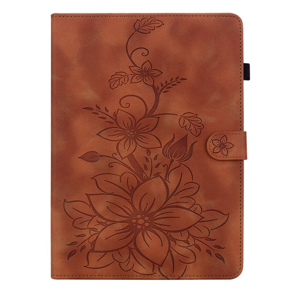 For Xiaomi Redmi Pad 2 11 Case Lily Flower Imprint Card Slots Leather Tablet Cover