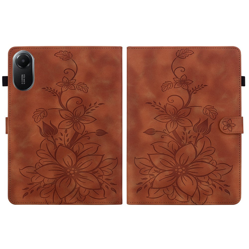 For Xiaomi Redmi Pad 2 11 Case Lily Flower Imprint Card Slots Leather Tablet Cover