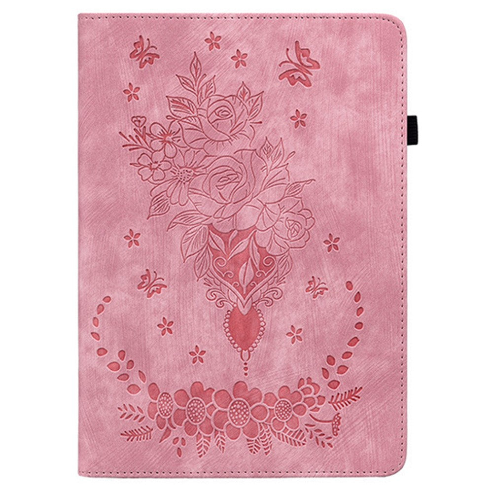 For Xiaomi Redmi Pad 2 11 Case Card Holder Anti-Scratch Leather Cover Rose Flower Imprint