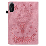 For Xiaomi Redmi Pad 2 11 Case Card Holder Anti-Scratch Leather Cover Rose Flower Imprint