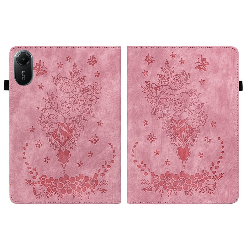 For Xiaomi Redmi Pad 2 11 Case Card Holder Anti-Scratch Leather Cover Rose Flower Imprint