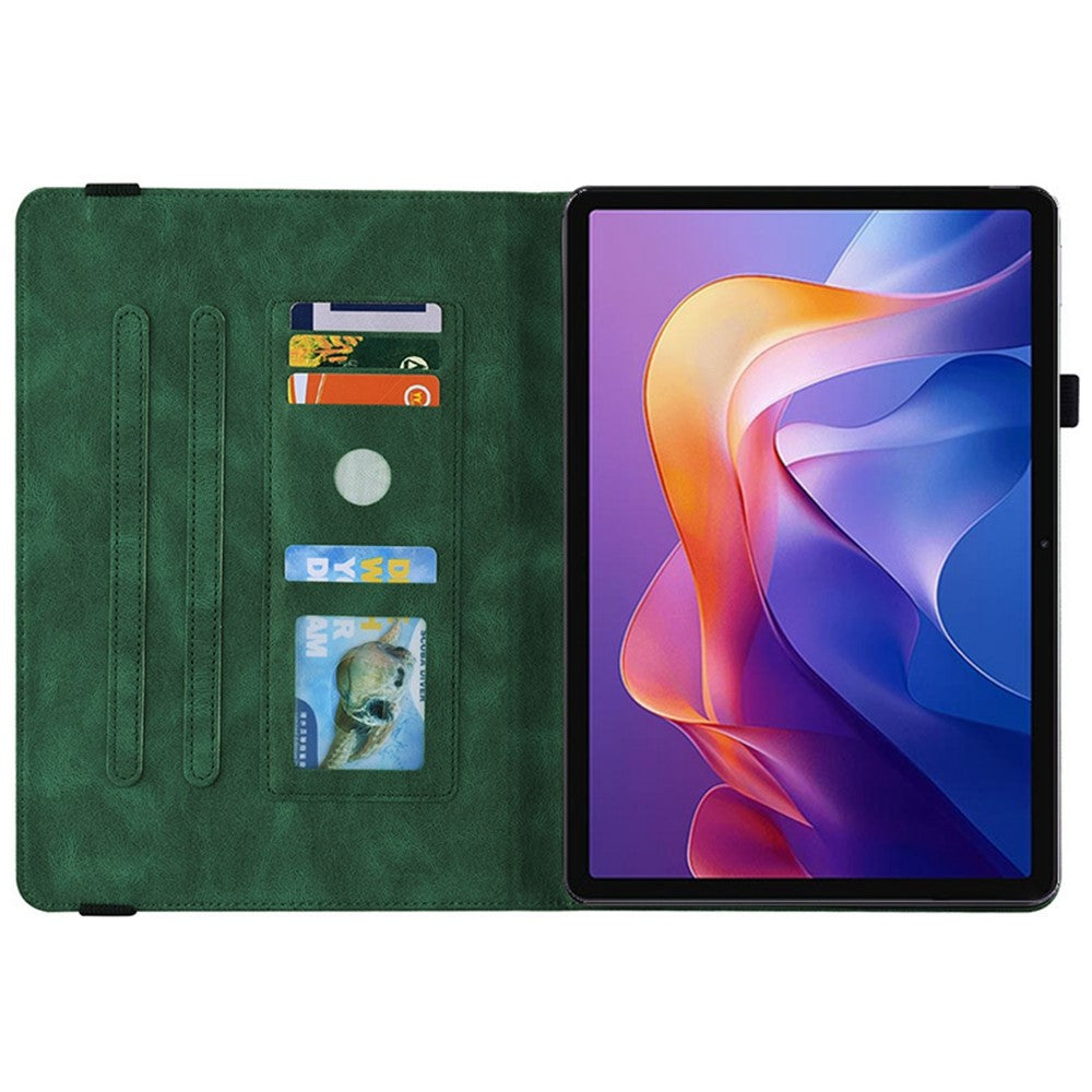 For Xiaomi Redmi Pad 2 11 Case Butterfly Flower Imprint PU Leather Tablet Cover with Card Slots