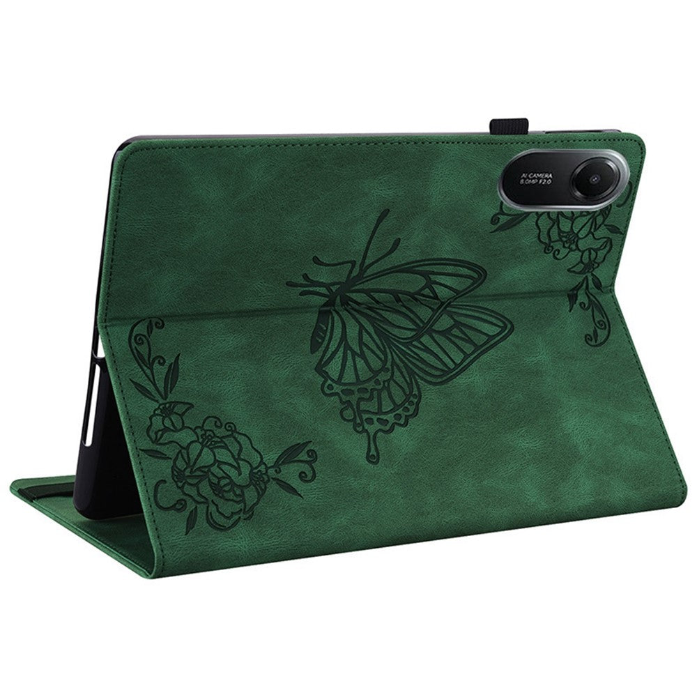 For Xiaomi Redmi Pad 2 11 Case Butterfly Flower Imprint PU Leather Tablet Cover with Card Slots