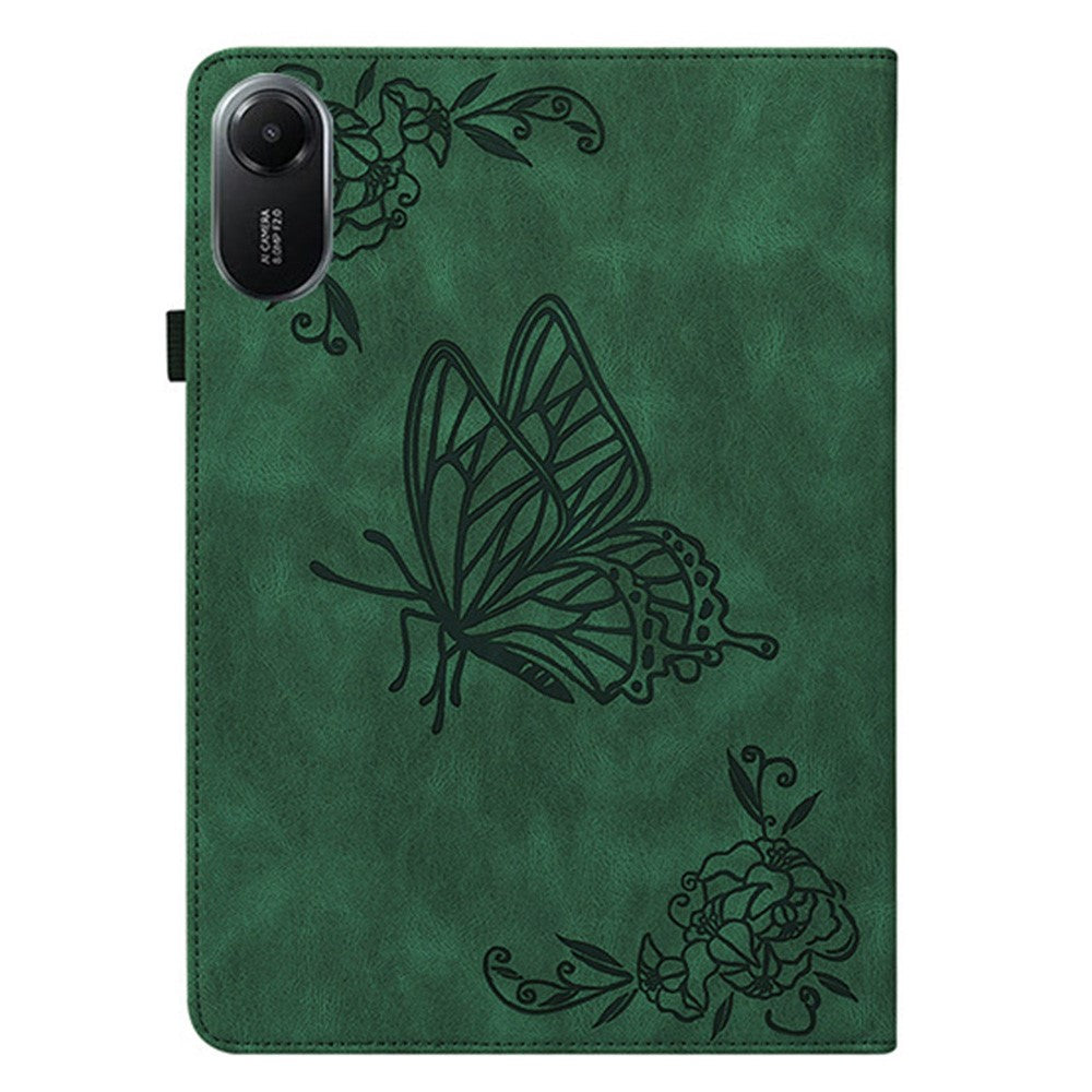 For Xiaomi Redmi Pad 2 11 Case Butterfly Flower Imprint PU Leather Tablet Cover with Card Slots
