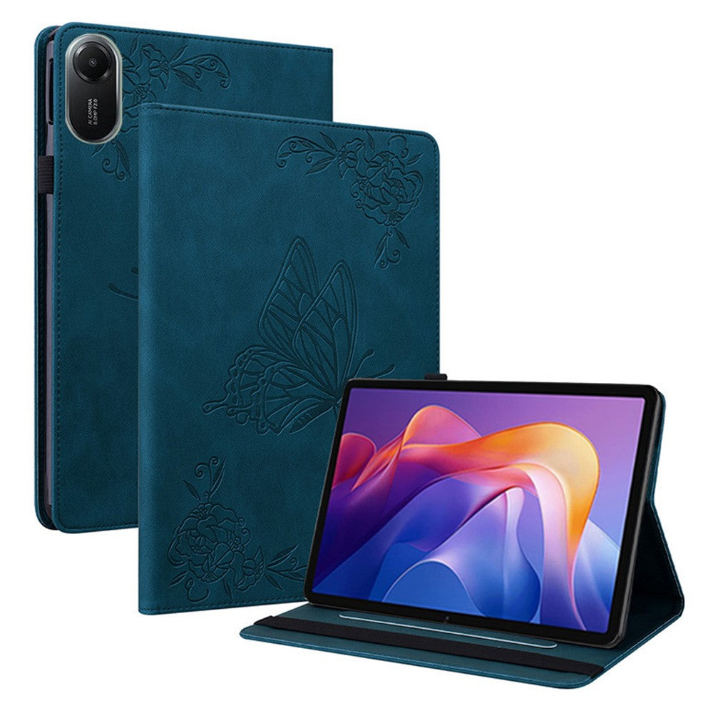 For Xiaomi Redmi Pad 2 11 Case Butterfly Flower Imprint PU Leather Tablet Cover with Card Slots
