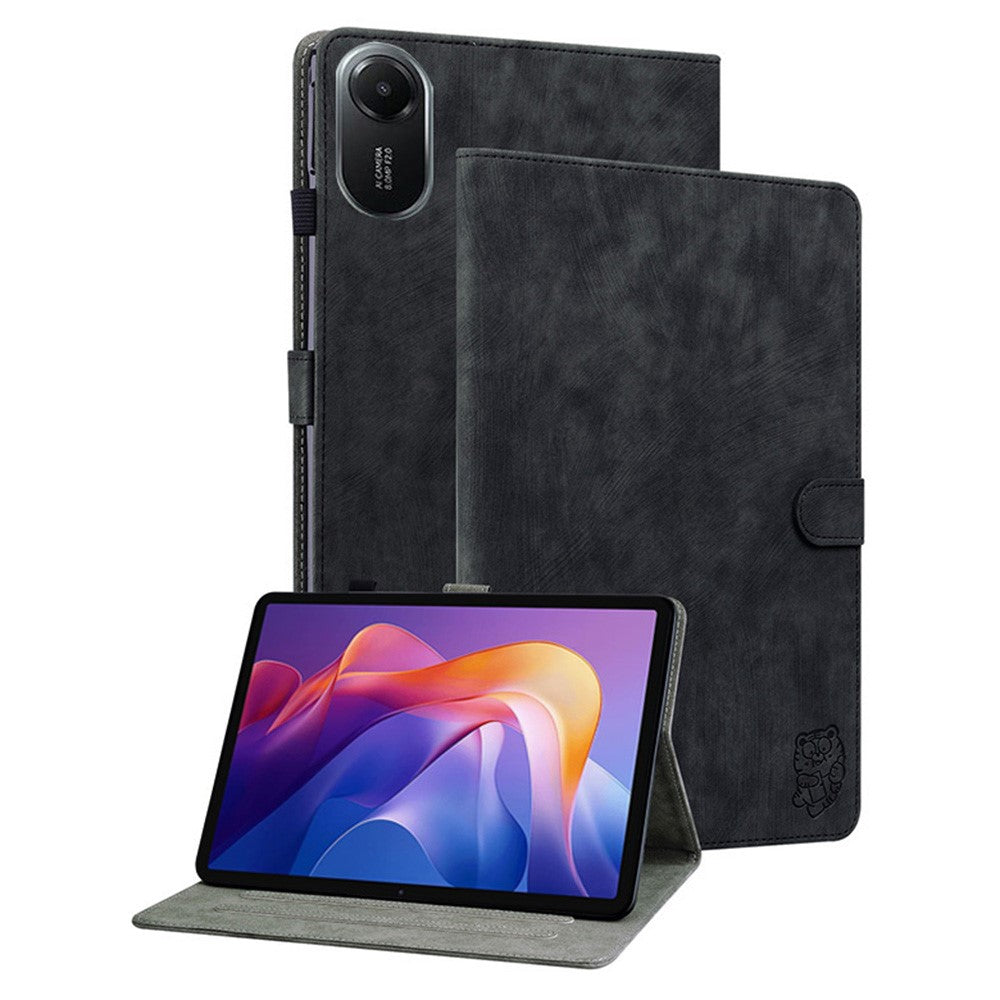 For Xiaomi Redmi Pad 2 11 Case Tiger Imprint Anti-Scratch PU Leather Tablet Cover