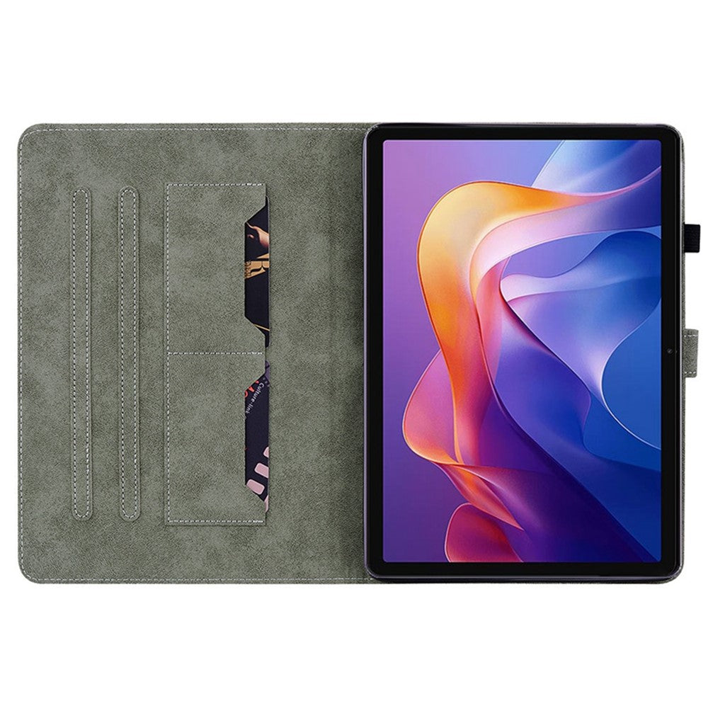 For Xiaomi Redmi Pad 2 11 Case Tiger Imprint Anti-Scratch PU Leather Tablet Cover