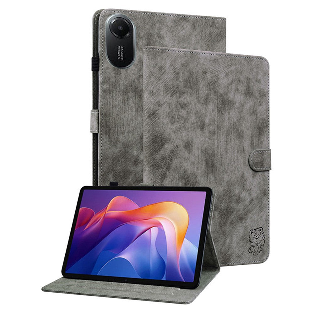 For Xiaomi Redmi Pad 2 11 Case Tiger Imprint Anti-Scratch PU Leather Tablet Cover