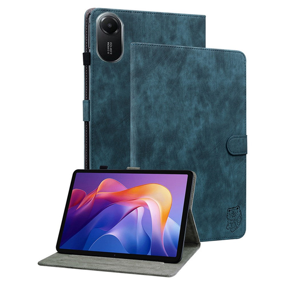For Xiaomi Redmi Pad 2 11 Case Tiger Imprint Anti-Scratch PU Leather Tablet Cover