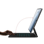 Magnetisk svævende Bluetooth-kompatibelt tastatur (arabisk) + læderetui til Xiaomi Pad 7 Ultra