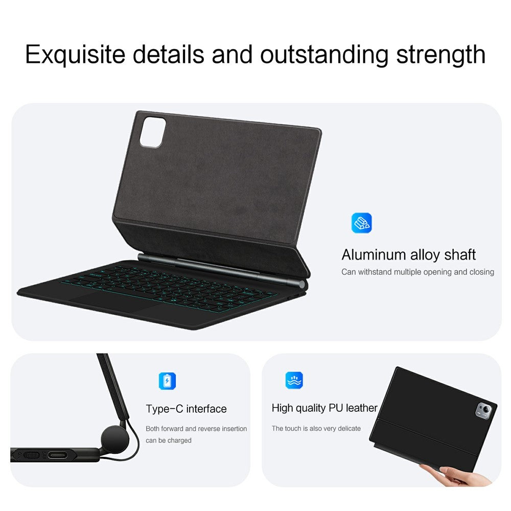 For Xiaomi Pad 7 Ultra Magnetic Floating Bluetooth-Compatible Keyboard (English) + Leather Tablet Case