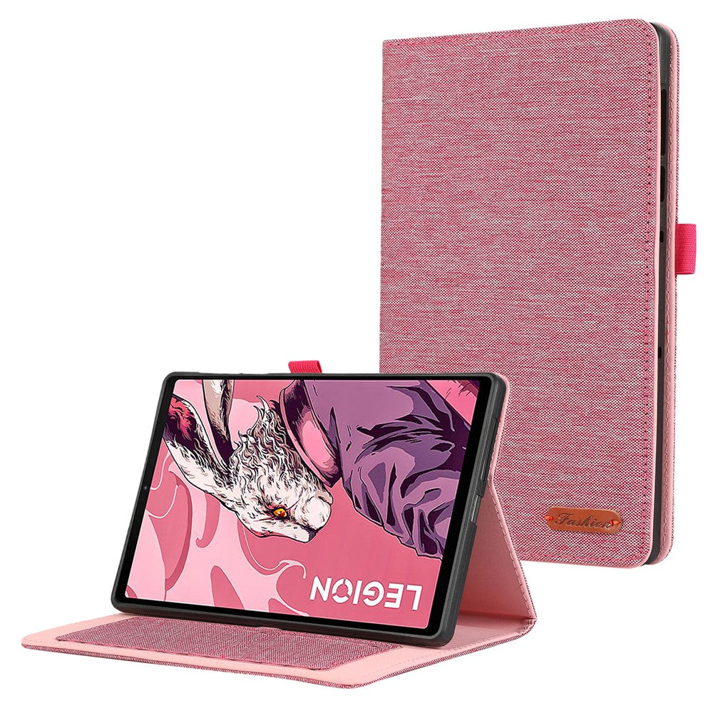 For Lenovo Legion Y700 Gen 4 Case with Stand Card Holder Cloth Texture Leather Tablet Cover