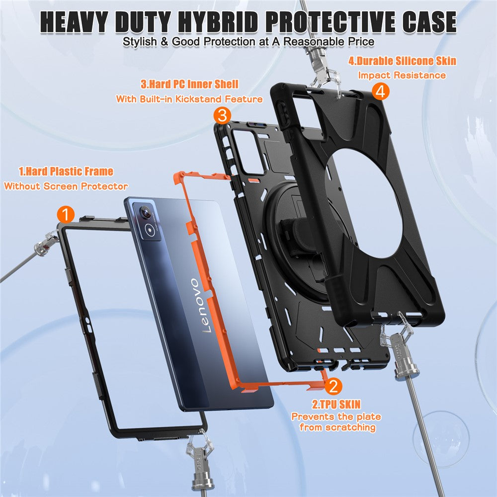 For Lenovo Tab K11 Plus / Zhaoyang K11 B352FU, TB230XC Case Kickstand PC + Silicone Tablet Cover