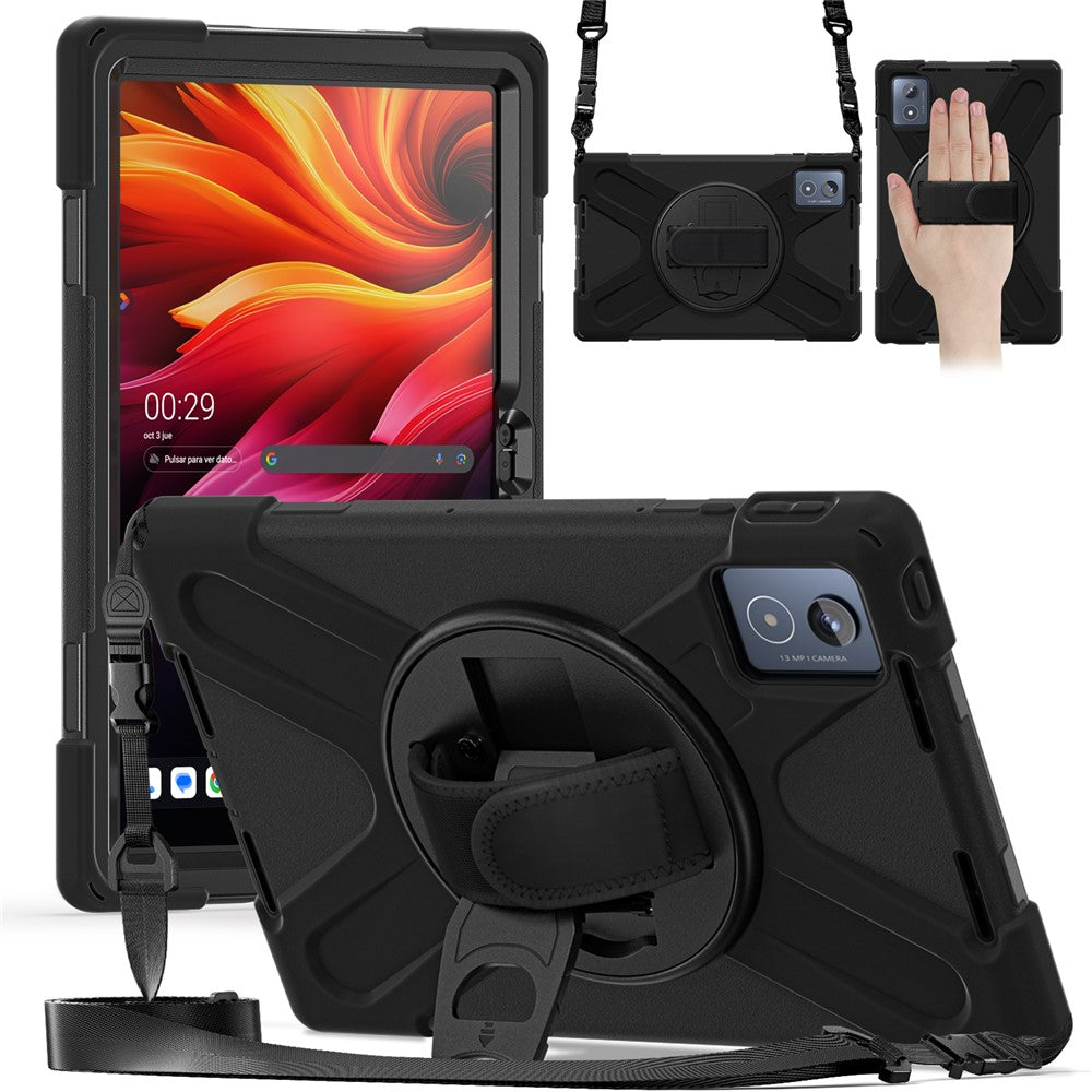 For Lenovo Tab K11 Plus / Zhaoyang K11 B352FU, TB230XC Kickstand Case TPU PC Silicone Tablet Cover with Shoulder Strap