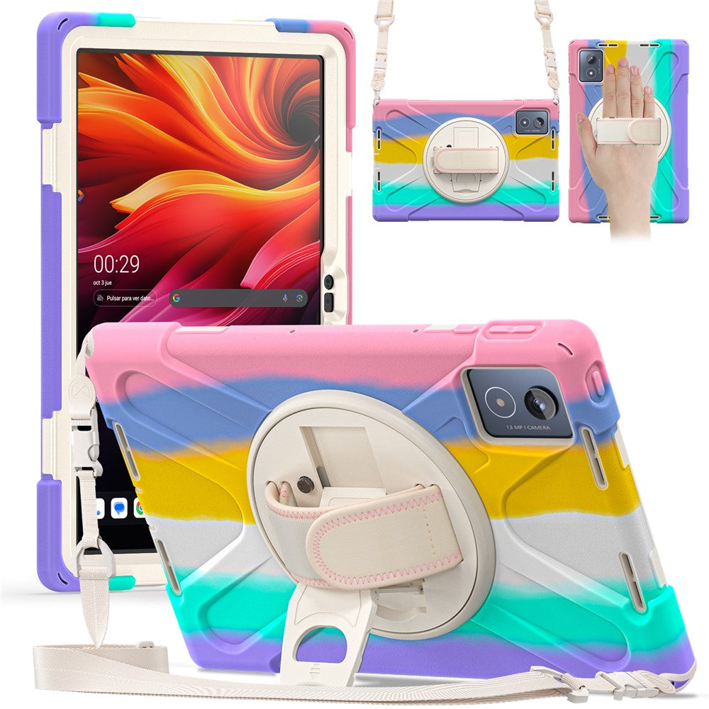 For Lenovo Tab K11 Plus / Zhaoyang K11 B352FU, TB230XC Kickstand Case TPU PC Silicone Tablet Cover with Shoulder Strap