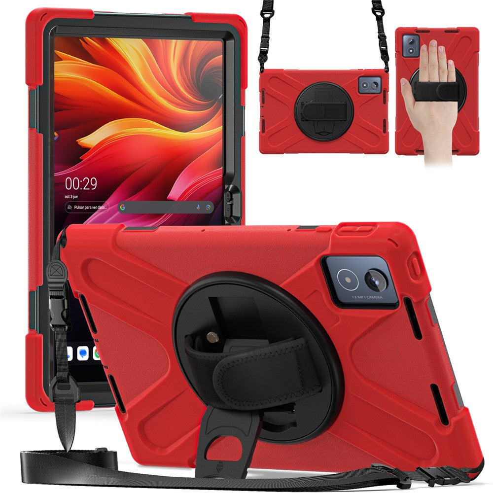 For Lenovo Tab K11 Plus / Zhaoyang K11 B352FU, TB230XC Kickstand Case TPU PC Silicone Tablet Cover with Shoulder Strap