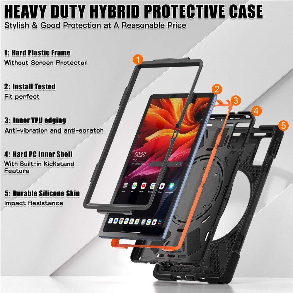 For Lenovo Tab K11 Plus / Zhaoyang K11 B352FU, TB230XC Case TPU + PC + Silicone Tablet Cover Kickstand