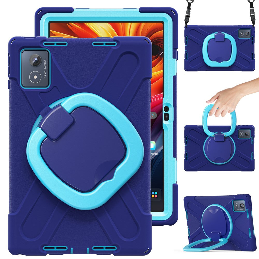 For Lenovo Tab K11 Plus / Zhaoyang K11 B352FU, TB230XC Case with Shoulder Strap TPU + PC + Silicone Kickstand Tablet Cover