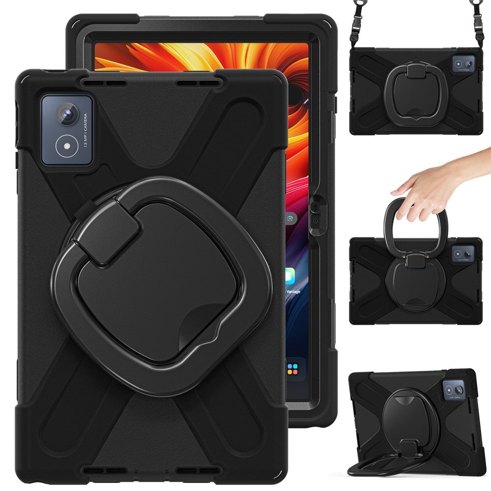 For Lenovo Tab K11 Plus / Zhaoyang K11 B352FU, TB230XC Case with Shoulder Strap TPU + PC + Silicone Kickstand Tablet Cover
