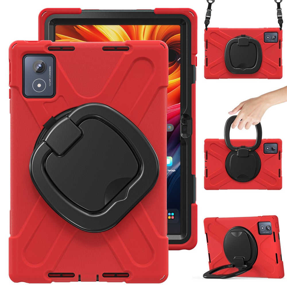 For Lenovo Tab K11 Plus / Zhaoyang K11 B352FU, TB230XC Case with Shoulder Strap TPU + PC + Silicone Kickstand Tablet Cover