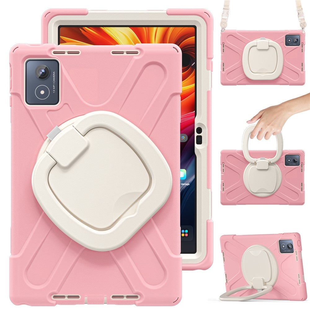 For Lenovo Tab K11 Plus / Zhaoyang K11 B352FU, TB230XC Case with Shoulder Strap TPU + PC + Silicone Kickstand Tablet Cover