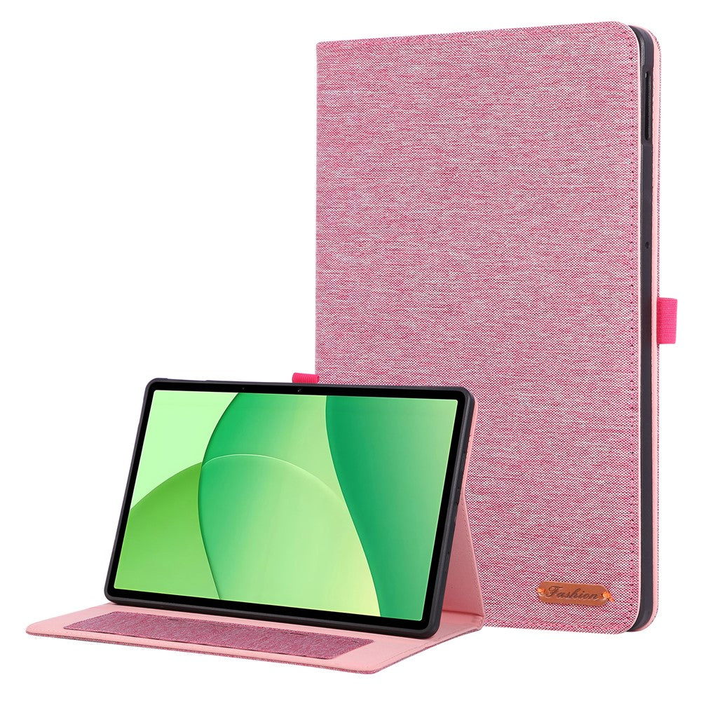 For Oppo Pad SE Case with Stand Card Holder Cloth Texture Leather Tablet Cover