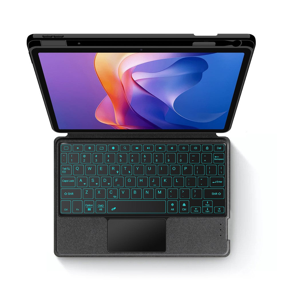 For Xiaomi Redmi Pad 2 11 Leather Case + Bluetooth-Compatible Keyboard with Backlight Trackpad