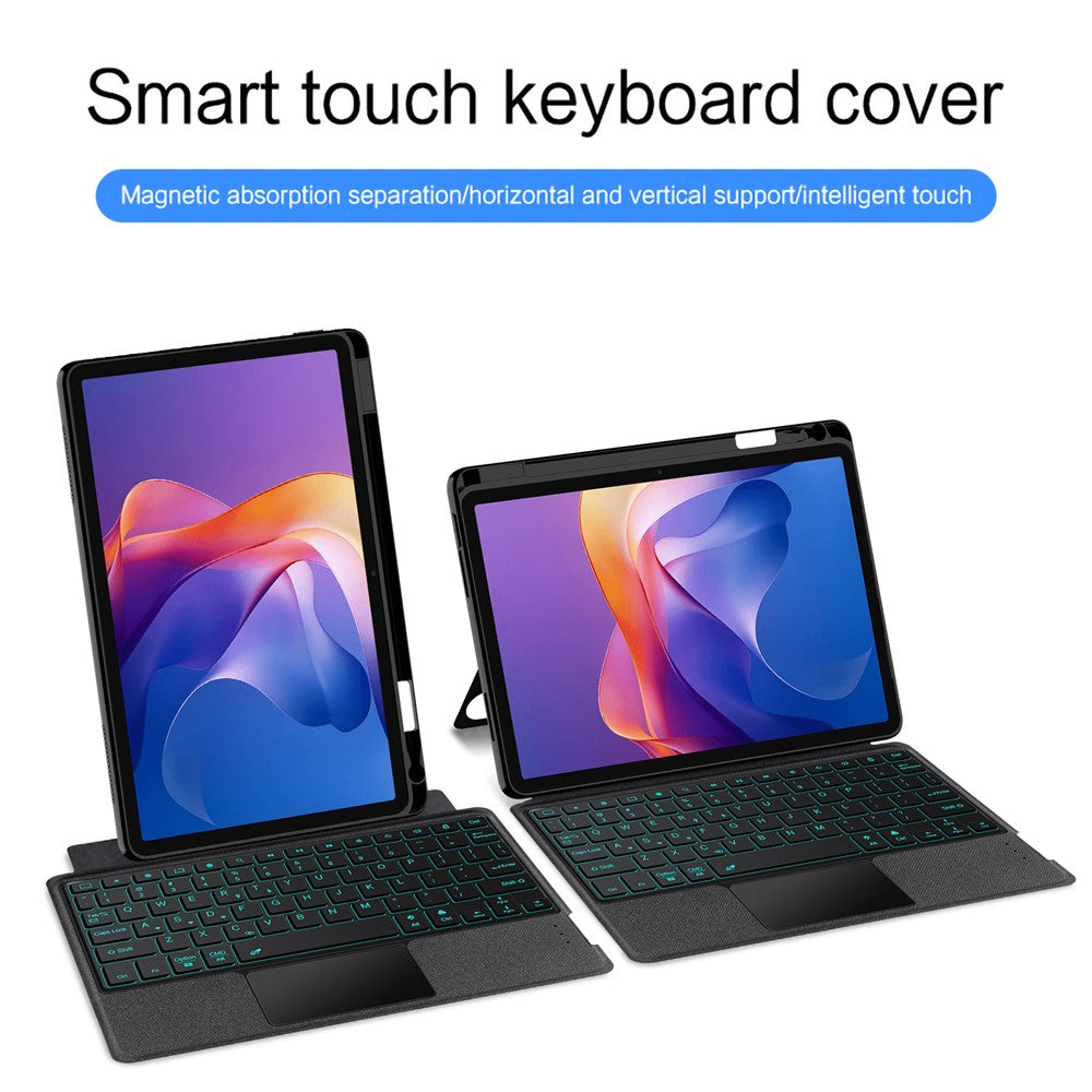 For Xiaomi Redmi Pad 2 11 Leather Case + Bluetooth-Compatible Keyboard with Backlight Trackpad
